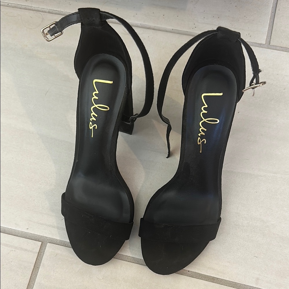 Elegant Black High Heel Sandals